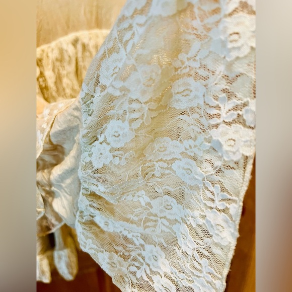 POL Cream Ruffled Tiered Blouse with Mandarin Collar - Picture 9 of 12